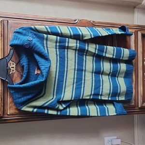 Copper Key Green Stripe Cowl Sweater